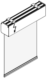 Рулонная штора в кассете с электрическим приводом